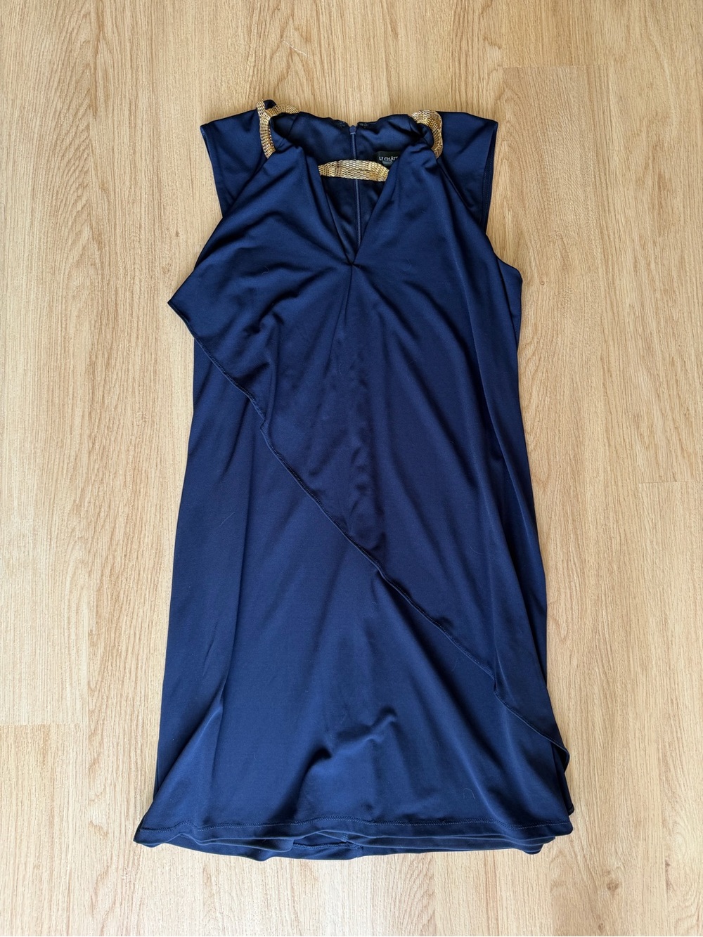 Elegant Navy Blue Sleeveless Dress